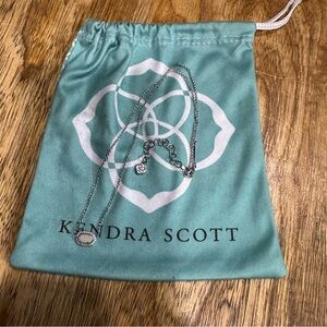 Kendra Scott Chelsea Necklace in Silver Rhodium with white Druzy